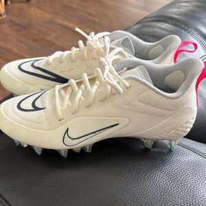 Nike White and Navy Cleats